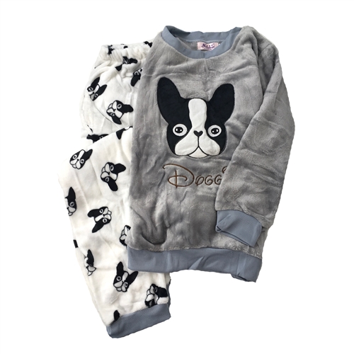 Fashion Culture Boston Terrier Doggie Fleece Lounge Pajama Set