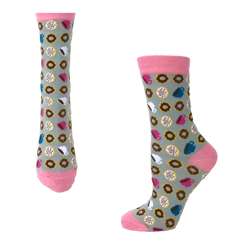 Fashion Culture Morning Treats Donut Crew Socks