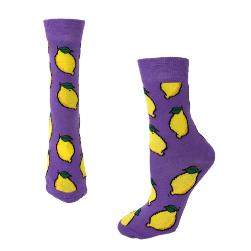 Fashion Culture Lemon Print Crew Socks