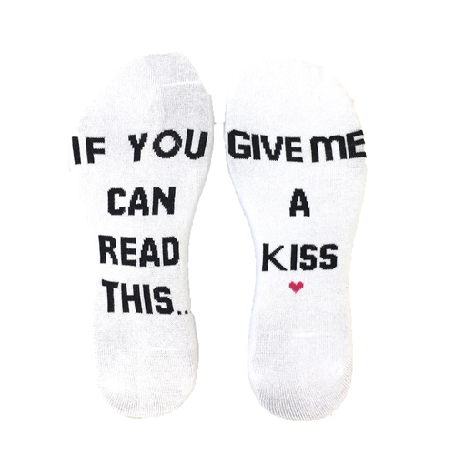 If You Can Read This...Give Me A Kiss Novelty Ankle Sock