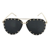 Fashion Culture Affair Studded Aviator Sunglasses: Black Daily Wear Shades with UV Protection