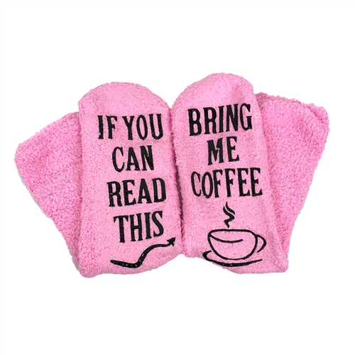 Fashion Culture Bring Me Coffee Cozy Fuzzy Socks