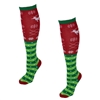 Elf Stripes Festive Reindeer Knit Knee High Socks