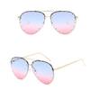 Fashion Culture Affair Studded Aviator Sunglasses: Pink & Blue Ombre Lens, UV Protection, Daily Wear Shades for Women