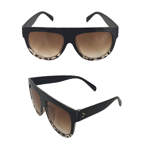Fashion Culture Flat Top 55mm Two Tone Sunglasses