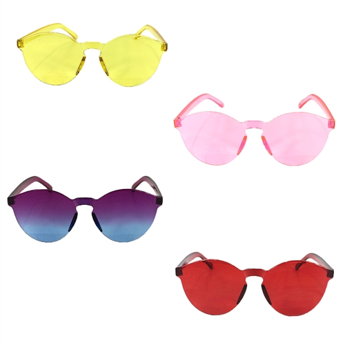 Candy Colored Round Rimless Sunglasses
