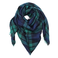 Fashion Culture Women's Oversized Plaid Blanket Scarf, Multi Color Soft Knit Winter Shawl, Large Warm Wrap & Poncho Cape 82x44