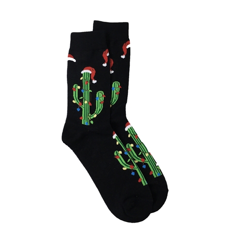 Christmas Cactus Holiday Print trouser Socks