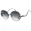 Harper Oversized Round Sunglasses with Rhinestone Accents - Daily Wear UV Protection for Fashionable Women