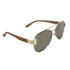 Fresh Pink Mirrored Lens Aviator Wooden Frame Sunglasses