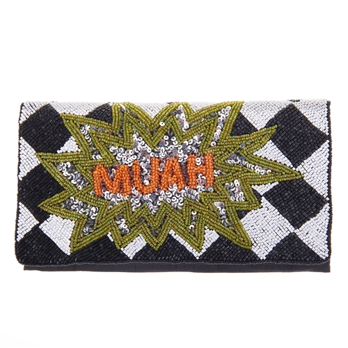 From St Xavier Muah Beaded Convertible Clutch