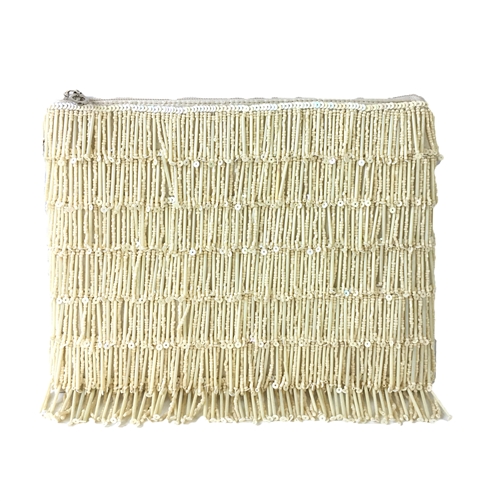 From St Xavier Skye Beaded Fringe Clutch Bridal Bag