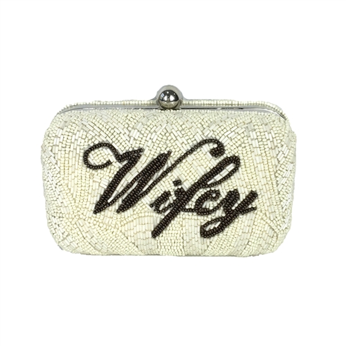Wifey Beaded Box Clutch Bridal Bag