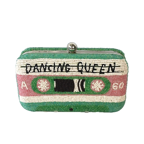 From St Xavier Danicing Queen Mixed Cassette Tape Box Clutch Crossbody
