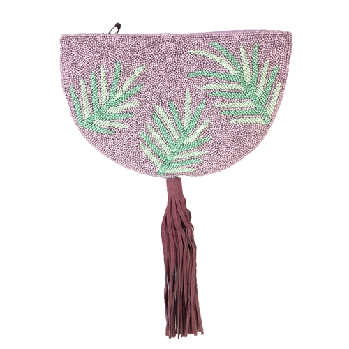 From St Xavier Ibiza Palm Fronds Half Moon Clutch