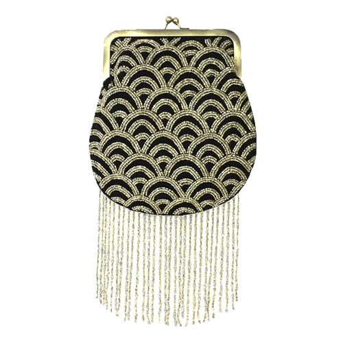 From St Xavier Sienna Kiss Lock Clutch Evening Bag