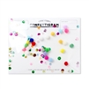 Inklings Confettigram Blank Greeting Card with Pom Poms, White Stationary, Fun & Festive Notecard for Celebrations