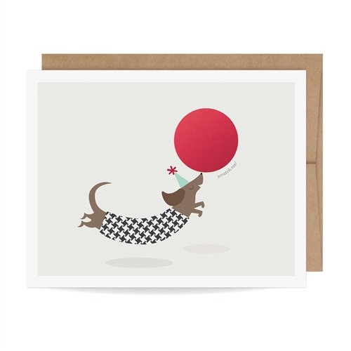 Dachshund Party Pup Custom Message Scratch Off Greeting Card