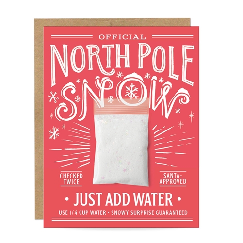 Official North Pole Snow Grow a Snowball Blank Holiday Greeting Card