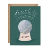 Inklings New York Green Holiday Scratch-Off Snow Globe Greeting Card, Unique Blank Stationary for Winter Celebrations