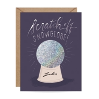 Inklings London Snow Globe Scratch Off Blank Holiday Greeting Card