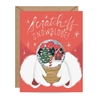 Inklings North Pole Snow Globe Holiday Greeting Card, Red Scratch-Off Blank Stationary for Christmas
