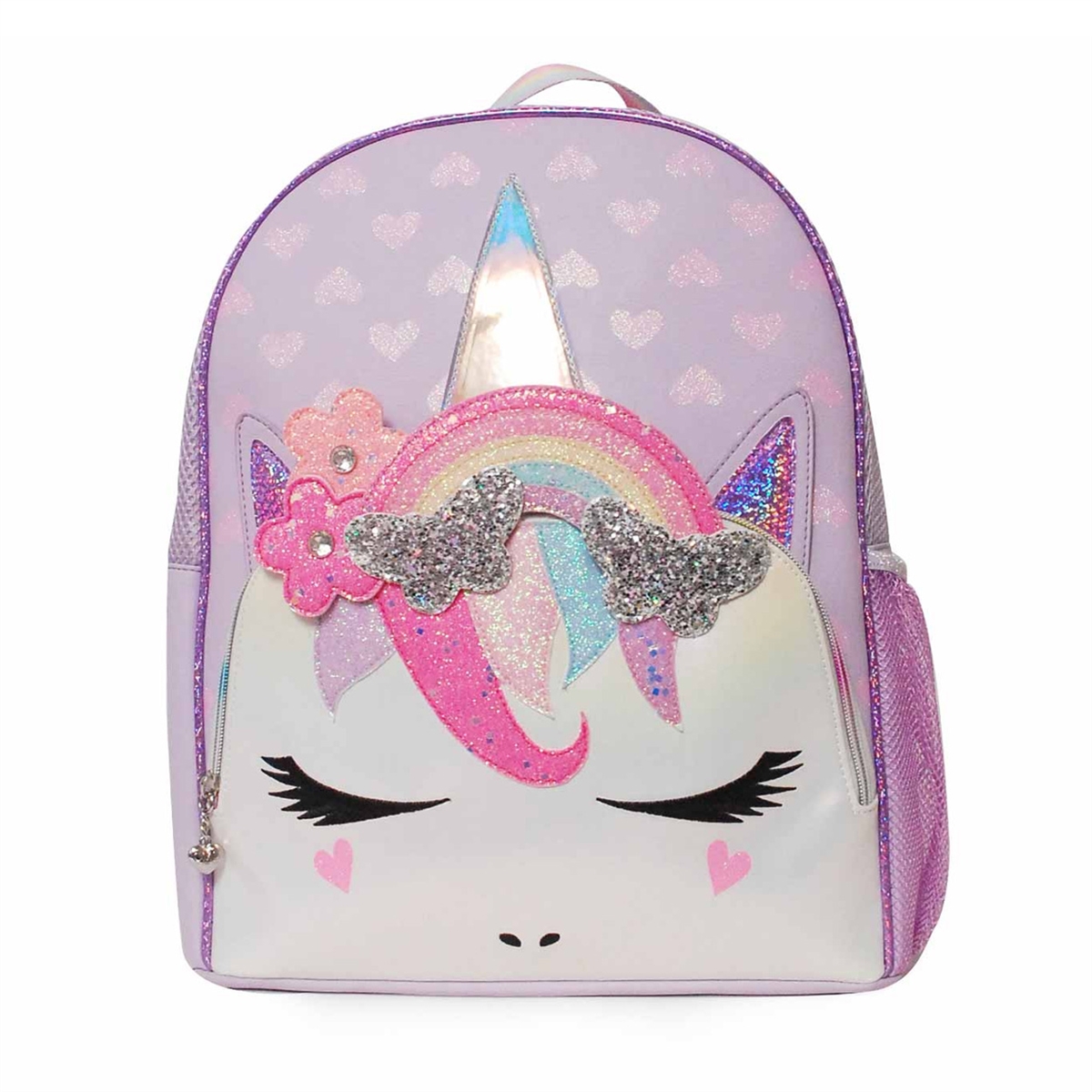Pink Omg Girls Colorblock Hologram Coated Backpack, Accessories