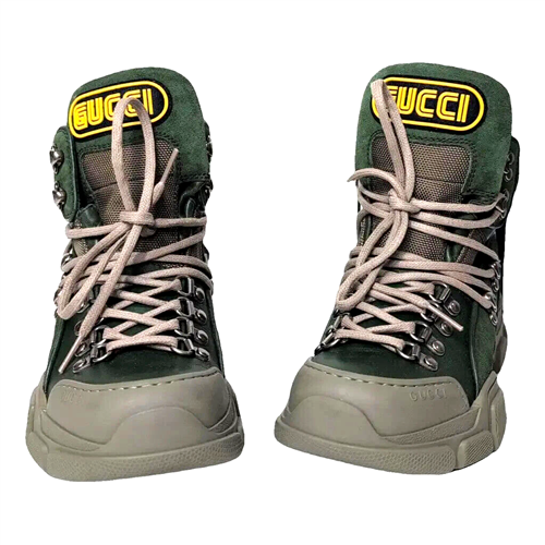 Gucci SEGA Flashtrek Olive Green Suede Womens Hiking Boot  display picture 3