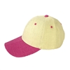 Magid Women's Summer Color Block Straw Baseball Cap, Natural & Fuchsia Pink Sun Hat