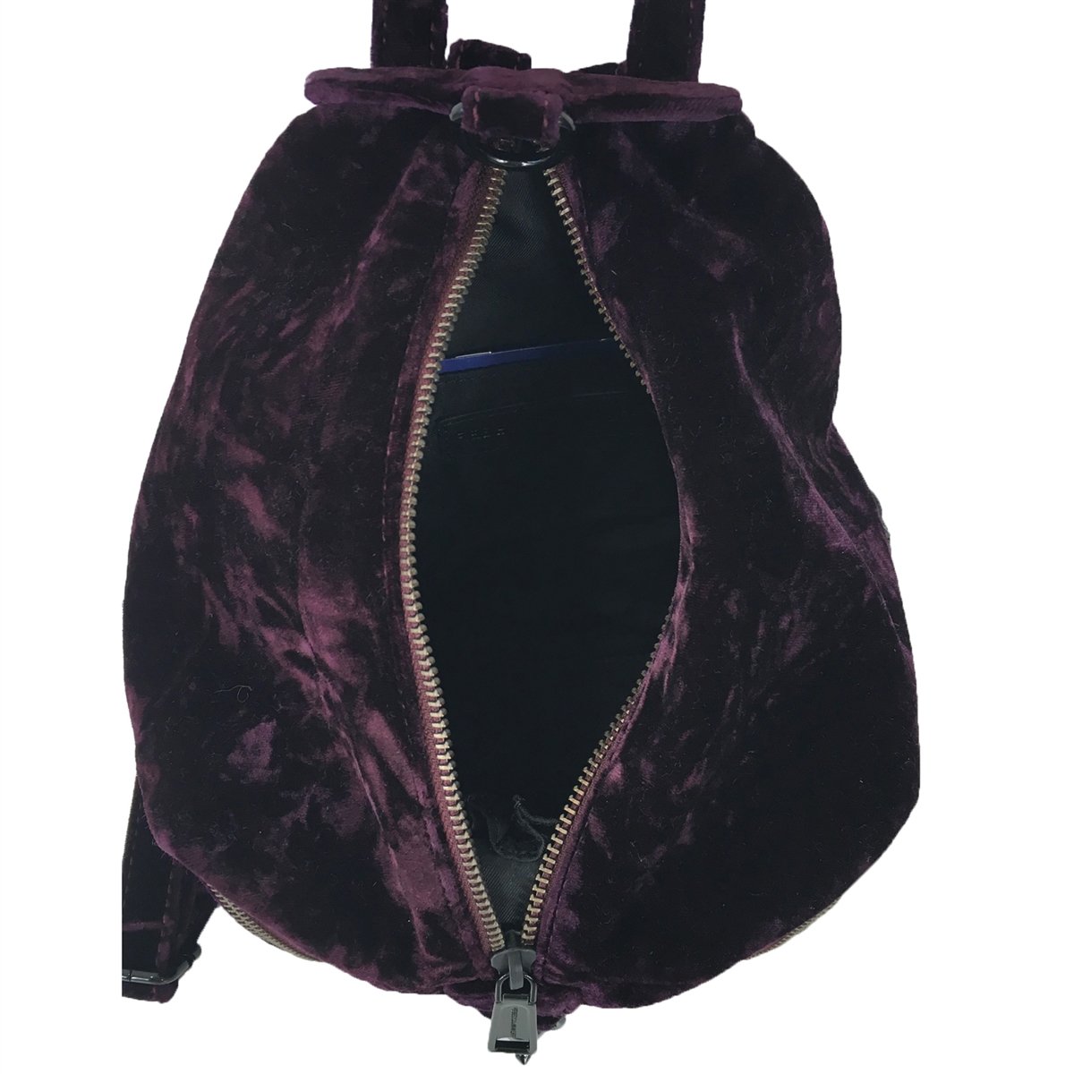 Rebecca Minkoff Crushed Velvet Medium Julian Backpack, Dark  display picture 1