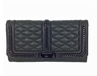 Rebecca Minkoff Love Clutch Quilted Leather Bag, Black
