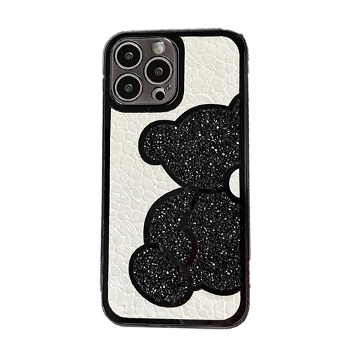 Fashion Culture Bling Bear Crystal Accented Phone Case for iPhone 13 Pro Max