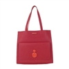 Jonathan Adler Dorian Dot Leather Bucket Tote Bag, Persimmon/Poppy: Large Luxury Leather Handbag for Women, Everyday Use