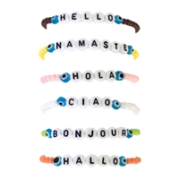 Hello Namaste Greetings Beaded Stretch Bracelets Set of 6