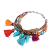 Jewelry Collection Beaded Tassel Multi Layer Bracelet, Multi