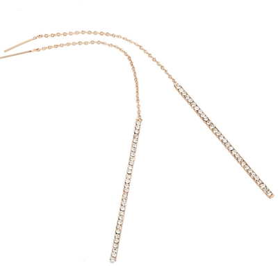 Jewelry Collection Pave Bar Threader Earring