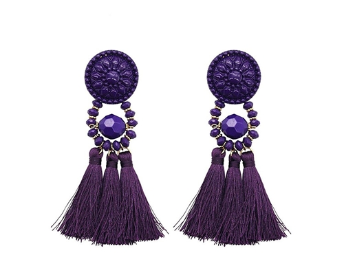 Jewelry Collection Calysta Beaded Tassel Drop Earrings