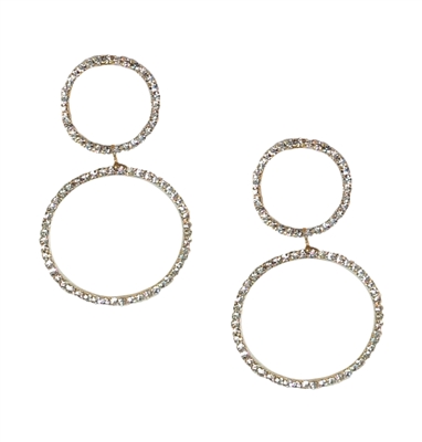 Jewelry Collection Pave Double Circle Ear Jackets