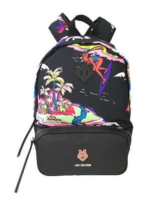 Love Moschino Aloha Surfing Octopus Canvas Backpack