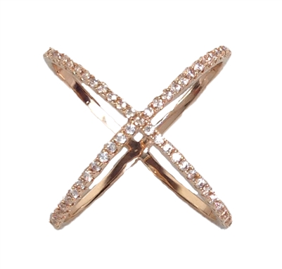 Jewelry Collection Pave Circle X Ring
