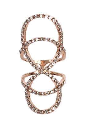 Jewelry Collection Pave Interlocking Knuckle Ring