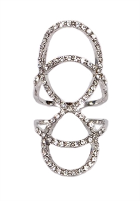 Jewelry Collection Pave Interlocking Knuckle Ring