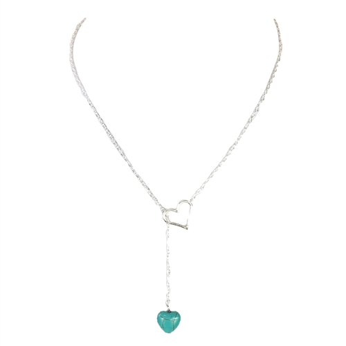 Open Heart Lariat Necklace