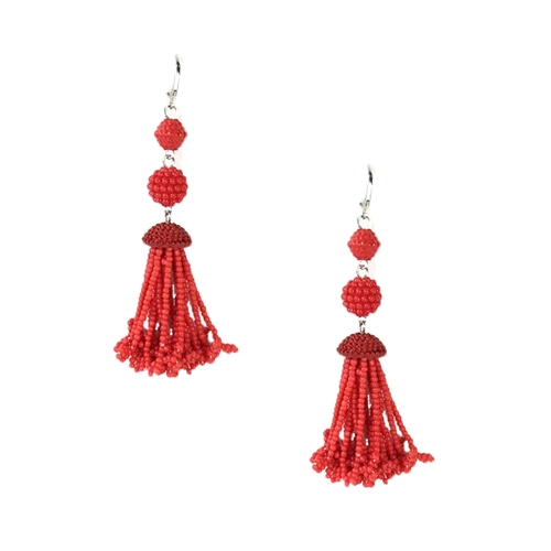 Jewelry Collection Isla Beaded Tassel Drop Earrings