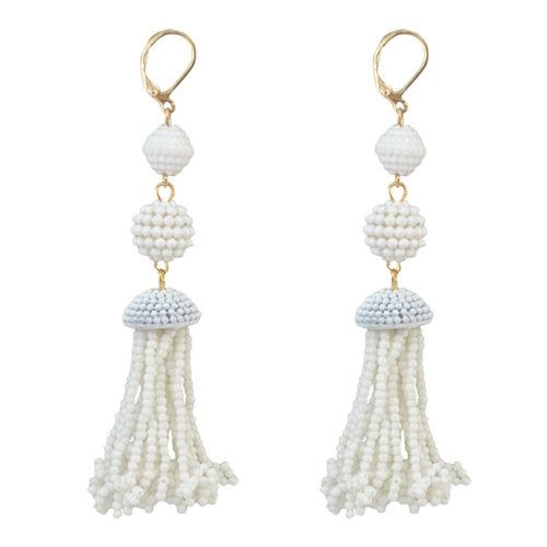 Jewelry Collection Isla Beaded Tassel Drop Earrings