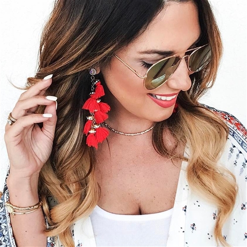 Jewelry Collection Capri Tassel Statment Earrings