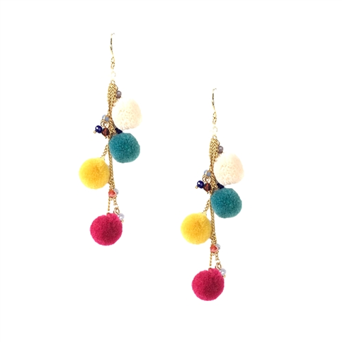 Cyprus Pom Pom Drop Earrings