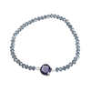 Elea Faceted Crystal Stretch Bracelet with Charm
