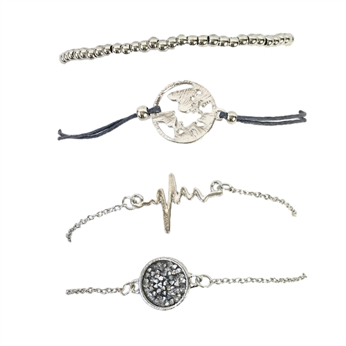 World Heartbeat Charm Bracelets Set of 4
