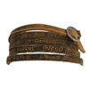 Sow Love Plant Peace Inspire Stamped Leather Wrap Bracelet